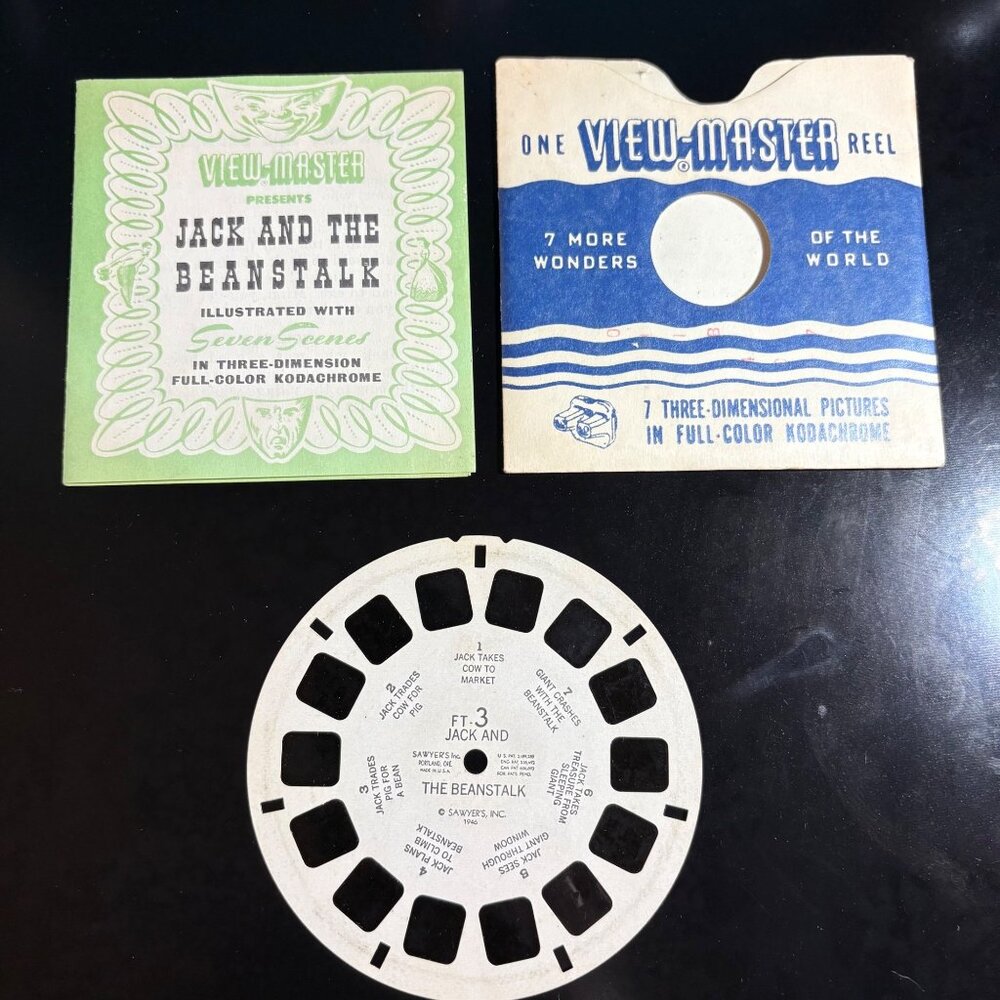 Vintage 1946 View-Master Reel "Jack And The Beanstalk" With Sleeve